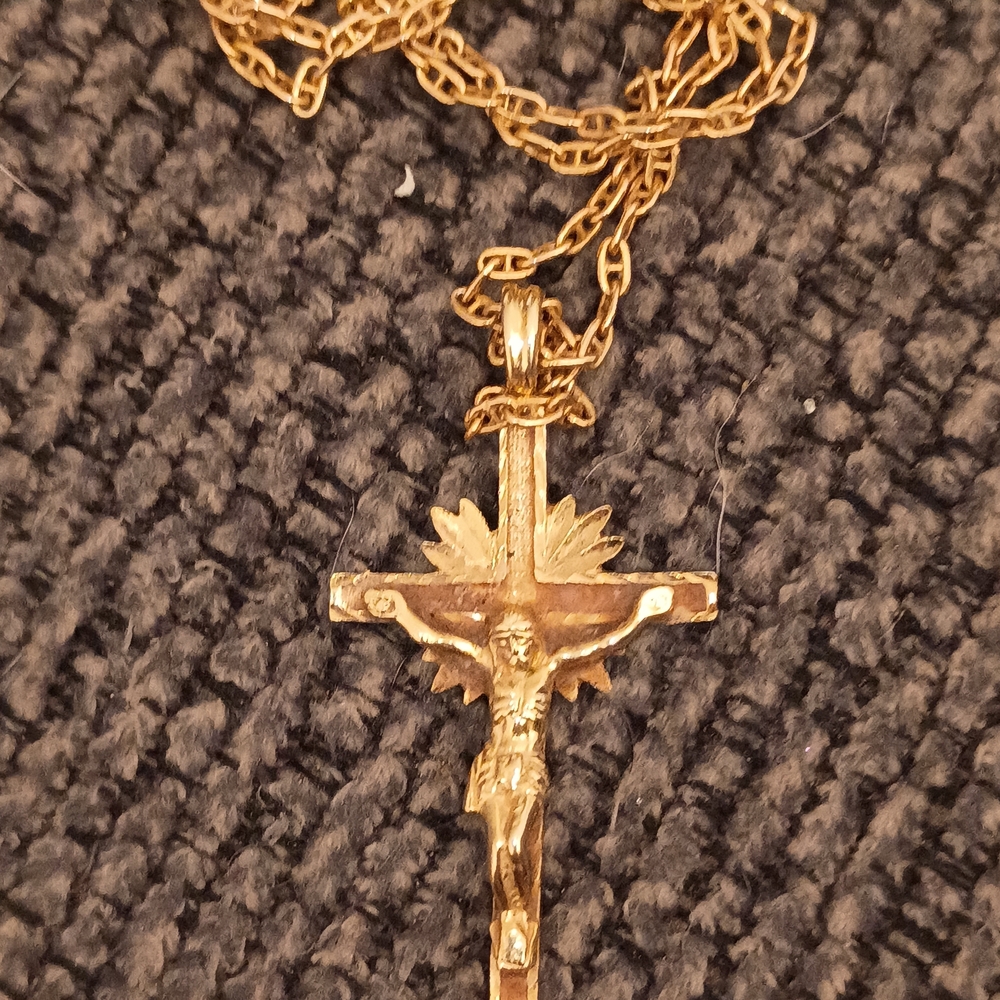 Gold Crucifix Pendant Necklace
